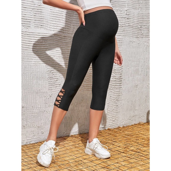 Maternity High Waist Cut Out Leggings - Picture 3 of 5
